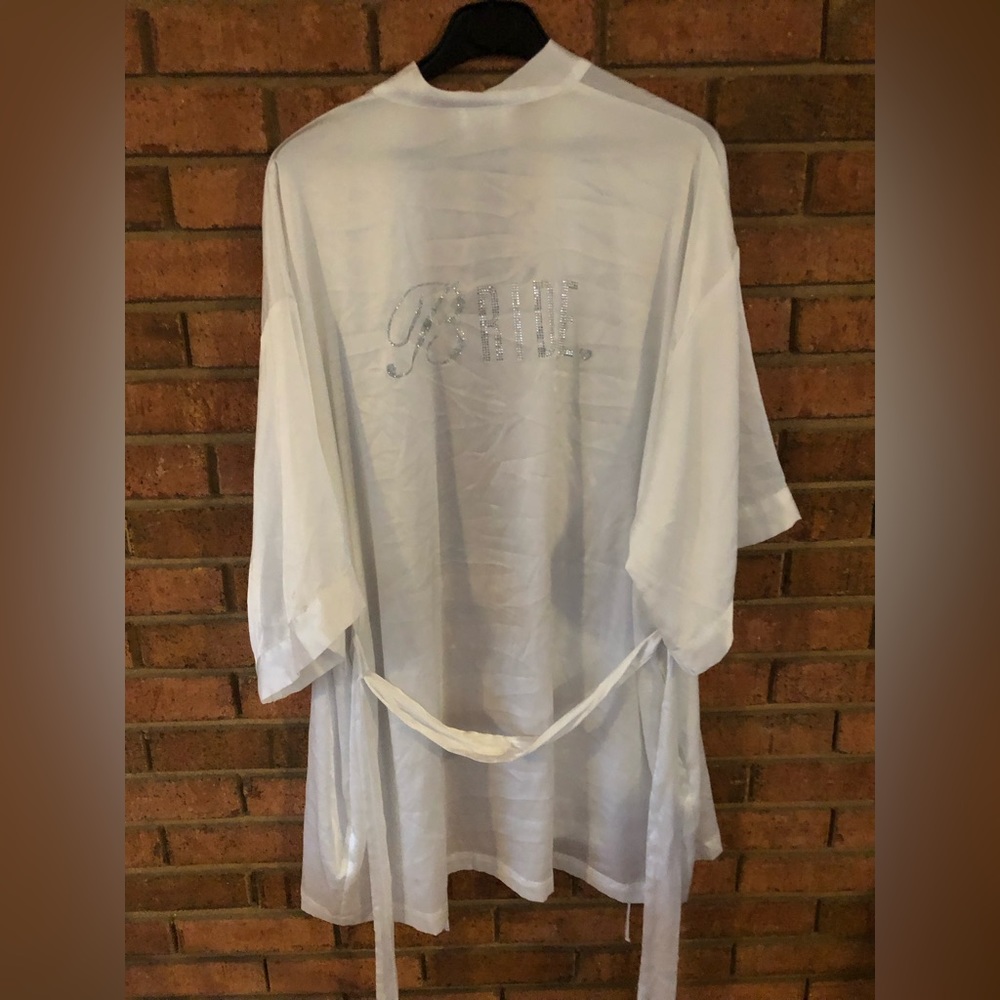 Victoria’s Secret White Kimono Robe with bedazzled Bride on back